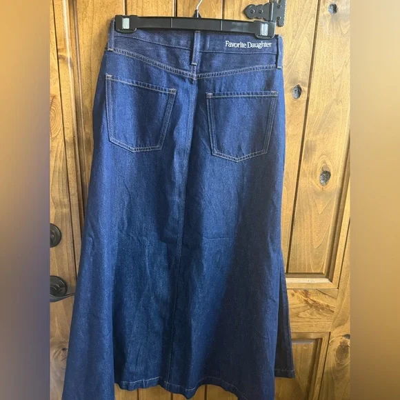 Favorite Daughter Winona Dark Indigo long Denim Skirt sz. 26 - Picture 2 of 7